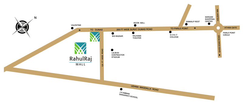RahulRaj Mall Location Plan